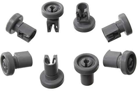 Paxanpax PLD141 Upper Basket Wheel Compatible for AEG, Arthur Martin, Electrolux, Privileg, Rex, Zanussi ZDT6255, JLDWW1201, ESL6115, ZSF6128, ZSF6120 Type Grey (Pack of 8)