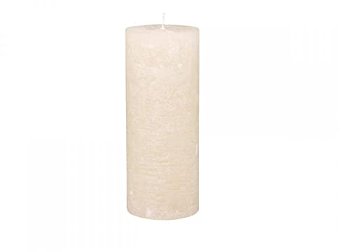 Chic Antique Macon rustikale Stumpenkerze versch.Farben und Größen Kerze Antik NEU Altarkerze Stumpenkerze 100 % Paraffin lange Brenndauer (Nude, 25 x 10 cm)