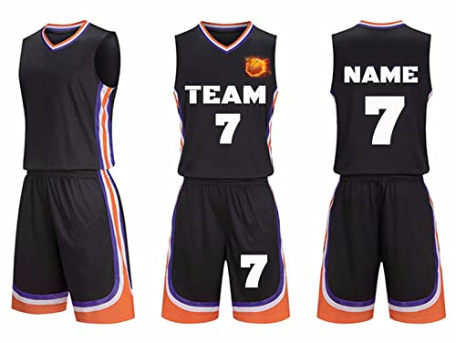 Benutzerdefiniert Basketball Trainings Ärmellos Trikot und Hose, Personifizieren Basketball Trikot Herren Fans mit Namen Nummer Team und Logo