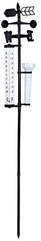 Oikabio Garten Wetterstation, Regenwald, Regenmesser, Regenmesser und Thermometer für Garten, Bauernhof, Feld