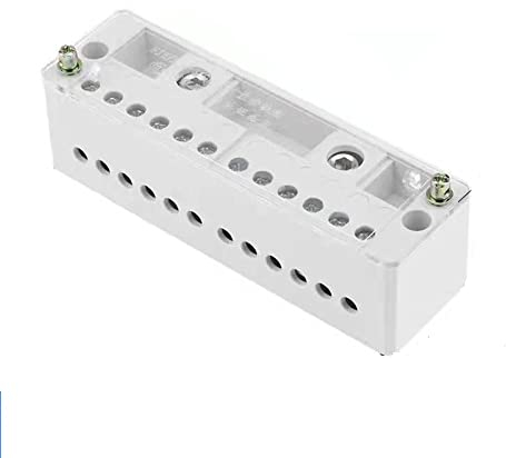 Klemmenverteiler Verteilerkasten,2 In 2/4/8/12/16 Out Reihenklemme Verteilerkasten, einphasiger Verteilerblock (12)