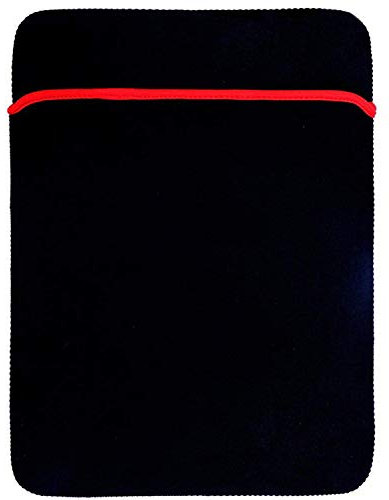 ADNET Housse réversible pour ordinateur portable 15 Noir et rouge Pour ordinateurs portables Dell, HP, Acer, Lenova, Apple, etc