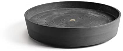 Ecopots Soucoupe à roulettes pour pot de fleurs Amsterdam - Gris foncé - Diamètre intérieur : 47 cm - Diamètre extérieur : 51 cm - Rond - Grande soucoupe avec roulettes - Pour pot de plantes, pour
