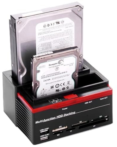 892U2ISC 6,3 cm / 3,5 Zoll SATA IDE HDD Dockingstation Clone HDD Gehäuse USB 2.0 Hub MS/M2/XD/CF/SD/TF Kartenleser