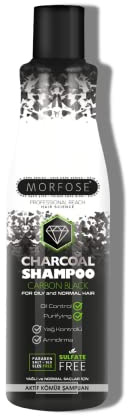 Morfose Charcoal Shampoo 500ml – Aktivkohle-Shampoo für fettiges & normales Haar – Tiefenreinigend, parabenfrei, salzfrei, SLS-/SLES-frei
