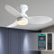 Surtime Low Profile Flush Mount Ceiling Fans with Lights and Remote&APP,34in White Modern Ceiling Fans for Outdoor Patio,Small Room,Bedroom,6 Speeds Reversible,3 Colors Lights Dimmable
