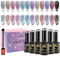 EBANKU Cat Eye Magnetic Nail Polish Set, 12 Colors Holographic Cat Eye Gel Nail Polish Soak Off UV LED Crystal Nail Gel Varnish for Nail Salon