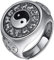 Bague Feng Shui Mantra, Bague Fantaisie, émail Vintage en Argent Sterling Ancien Symbole Chinois Yin Yang Spinner Ring avec 12 Signes du Zodiaque Chinois for Homme Femme Ouvert et réglable