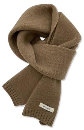 LumiSyne Winter Wolle Gestrickte Schal Für Damen Herren Klassisch Einfarbig Rippen Strick Lange Halstuch Pashmina Weiche Warm Schal Kragen 150×20cm