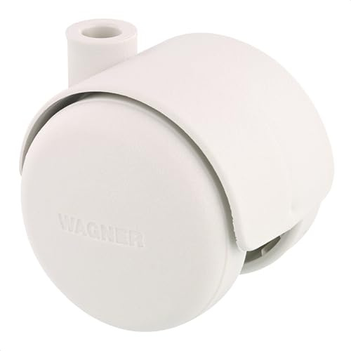 WAGNER Design Möbelrolle/Lenkrolle - hart - Durchmesser Ø 50 mm, Bauhöhe 55 mm, papyrusweiß, Tragkraft 50 kg - Made in Germany - 01600501