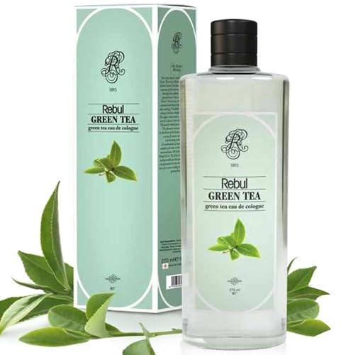 Rebul Green Tea Eau de Cologne | Kölnisch Wasser für Herren Glasflasche 250ml After Shave, Cologne, Rasierwasser für Herren und Damen