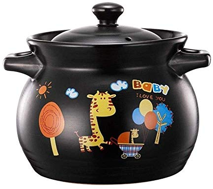 Cazuela de cerámica Duradera Utensilios de Cocina domésticos Olla de Barro a Gas Lo Mejor para Sopa de guiso a Alta Temperatura (Tamaño: 4,8 l)