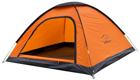 SAFACUS 3-4 Man Camping Tent - 4 Person Dome Tent Lightweight, Waterproof Family tent, Compact, Quick Setup. Outdoors, Backpacking, Beach