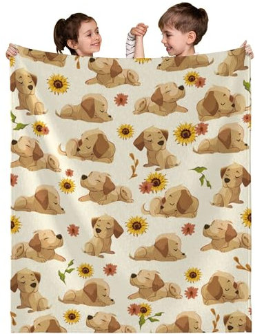 Luogort Geschenk für Hundebesitzer Hundeliebhaber, Decke mit Hundemotiv Labrador Hundedecke Geschenk Hund Geburtstag, Geschenk für Hundemama Hundepapa, Fleecedecke kuscheldecke 130x150