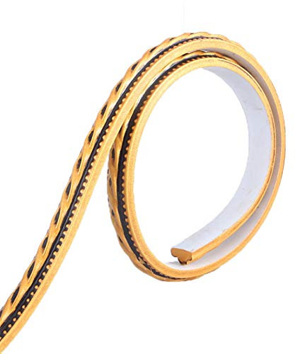 SFQEVHRZ Wallpaper Borders， 16.4 ft Self Adhesive 3D Border Wall Decor, Wallpaper Peel and Stick Ceiling Border Door Frame Waist Line Interior Decoration(Vintage Gold,W1.5CM)