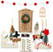 GWHOLE 55 Stück Wichteltür Set Wichtel Zubehör Weihnachten DIY Deko Weihnachtswichtel Weihnachtsdeko Holz Feentür Schneeflocken Miniatur Figuren