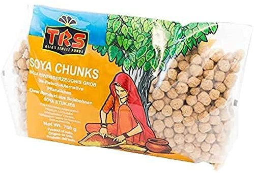 TRS SOYA Chunks 750g Beutel mit einen hohen Proteingehalt | Vielseitig verwendbar | Verwendung anstelle von Fleischzutaten | Nicht aromatisiert | TRS-Marke | Vegetarisch | Glutenfrei (GF)