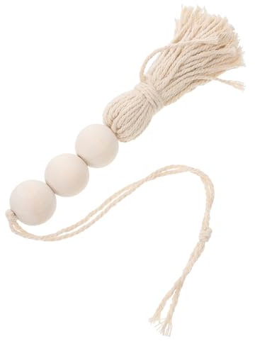 Ciieeo Wooden Bead Tassel Hanging Farmhouse Decor Prayer Beads for Wall or Do