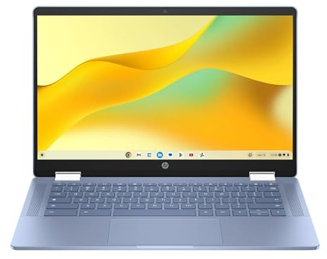HP Chromebook x360 14 FHD IPS Touch 2-in-1 Laptop, processore Intel N100, 4 GB RAM, 64 GB eMMC, Chrome OS, blu cielo, 14b-cd0130wm
