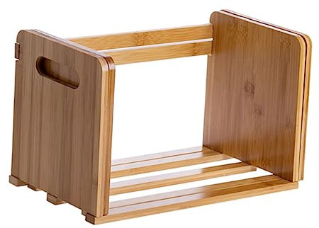 VILLCASE 1pc Telescopic Bookshelf Storage Holder Desktop Book Storage Desktop Ladder Shelf Tabletop Books Holder Stand Desk Book Shelf Desktop Book Rack Counter Top Bookcase Bamboo