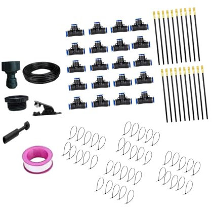 Gralara Kit de Riego Automático de Riego Automático Manguera de Riego Boquillas Ajustables de 360 Grados para Jardín Césped Plantación de Flore, Manguera de