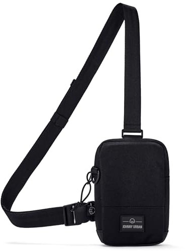 Johnny Urban Brusttasche Herren & Damen Schwarz - Arthur - Sling Bag mit verstellbarem Gurt für Freizeit, Festival, Urlaub - Umhängetasche mit Platz für Handy, Schlüssel, Geldbörse