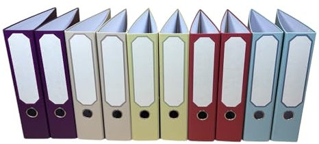 Heritage A4 Lever Arch Files : 10 Pack. 5 Assorted Traditional Colours. 75mm.