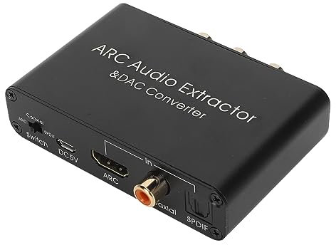 HDMI -ARC -Adapter, 192 KHz HDMI -ARC -Audio -Extraktor mit Optischer SPDIF, Koaxial, 3,5 Mm L/R, Digitaler Bis Analogen Audiokonverter für HDTV -Soundbarlautsprecherverstärker