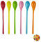 6 Pièces Cuillere Plastique, Cuillere en Plastique Colorées Cuillère à Confiture Long Cuillère à Café Couleur Cuillère Longue en Plastique pour Thé, Yaourt, Glaces, Cocktails