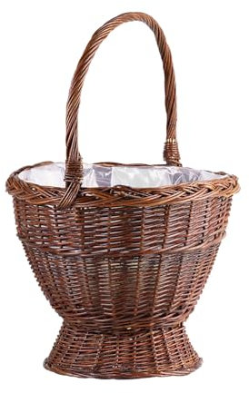 e-wicker24 Alles aus Weide Cesta de mimbre para jardín, cesta de mimbre para frutas y verduras, maceta de mimbre