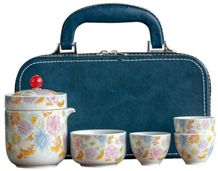 Taza Kuaike de cerámica esmaltada antigua, juego de té portátil para viajes al aire libre, juego de tazas Kuaike