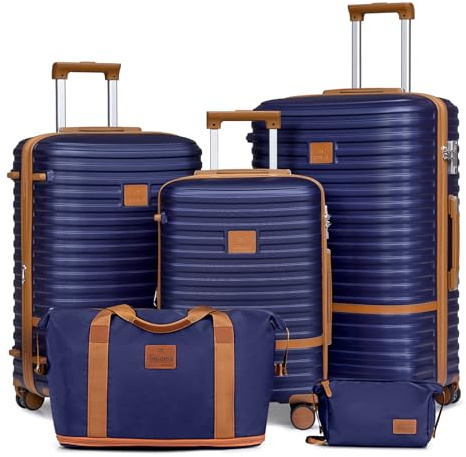 Joyway Juego 5 Maletas ABS, Ruedas 360°, TSA, Bandolera y Bolsa de Viaje | 20% espacio extra, diseño anidable, asa telescópica 3 niveles, cremalleras YKK y compartimentos internos organizados
