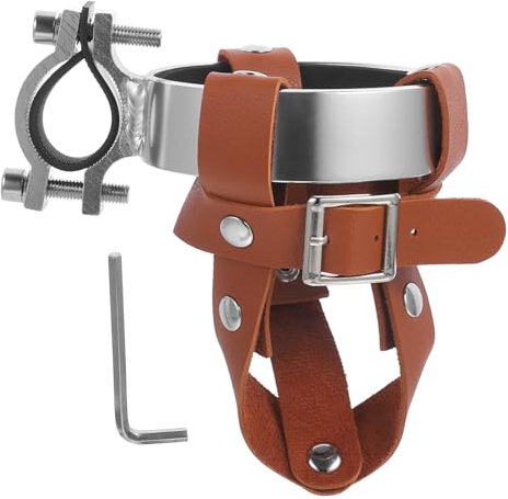 DECOMELODY 1Set Portabottiglie Vintage per Bici PU per Borraccia Manubrio per Mountain Bike e Corsa Facile Installazione e Design Completo con Chiave