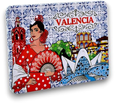 BDM - Imán Nevera Valencia | Diseño de Cerámica 3D| Ciudad de Las Artes y Ciencias y Miguelete | Recuerdo de España - Modelo 3