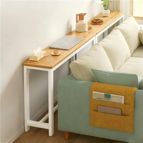 Schmaler Flurtisch, Kleiner Konsolentisch für Eingang & Flur, Beistelltisch Sofatisch mit robustem Metallrahmen, Platzsparender Ausstellungstisch für Wohnzimmer & Schlafzimmer(Single layer,120x30cm)