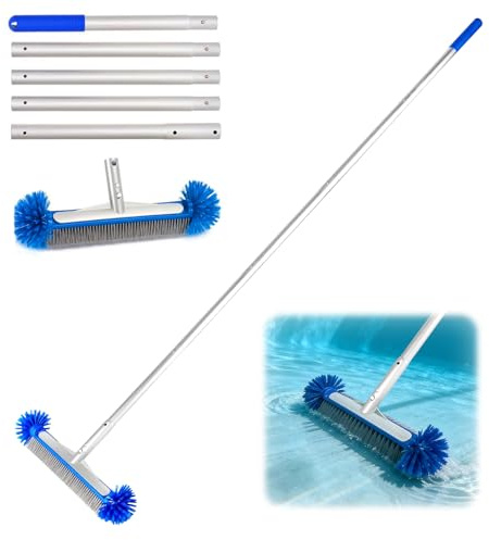AYrundel Runde Poolbürste,Pool Reinigungsbürste mit Teleskopstange,Pool Bürsten Bürste mit Halbkugelförmigen Borsten, Pool Bürsten Set, für Pool Reinigung,Fliesen und Stufen,Badezimmer
