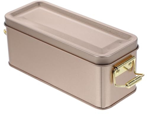 Tofficu Scatola Porta Biscotti in Latta Vintage Oro Con Coperchio Contenitore Per Biscotti E Fette Biscottate Design Retro Con Dettagli Levigati Per Conservazione E Organizzazione Casa