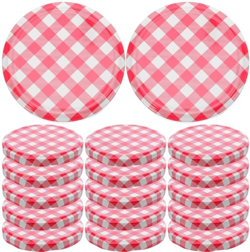 Générique Couvercles de Bocaux en Métal 40 Pièces 82Mm Rouges | Étanches pour Conservation Alimentaire la Cuisine Maison