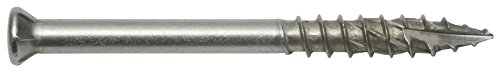 Terrassenschraube inkl. Bit - zur Befestigung von Terrassen und Bodenbelägen /Edelstahl A2- Rostfrei /Spezialgewinde / Senkkopf /5,5 x 60 mm / 100 Stück
