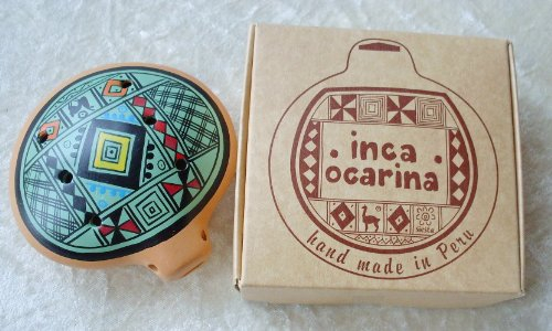 Flûte inca Ocarina, traditionnelle du Pérou, issue du commerce équitable, vert pâle