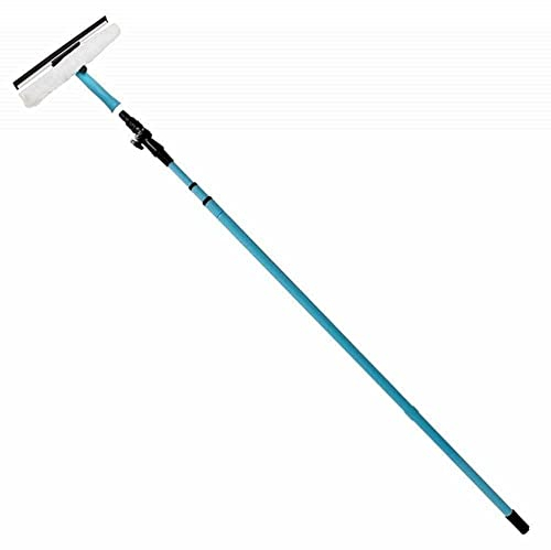 JVL Light Blue Extendable 3.5 Metre Telescopic Smear Free Squeegee Soft Head Window Cleaner Kit