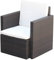 vidaXL Gartenstuhl mit Auflagen Kissen Stuhl Gartensessel Sessel Gartenmöbel Sofa Einzelsofa Lounge Balkon Terrasse Poly Rattan Braun