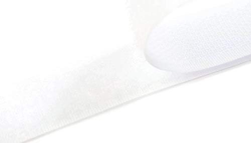 Klettband zum Nähen weiß (01), 4 Meter, 20mm breit Flausch & Haken