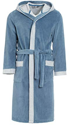 Revise RE-855 Men's bathrobe with bamboo fiber - towel -sauna - pool - Light blue – L