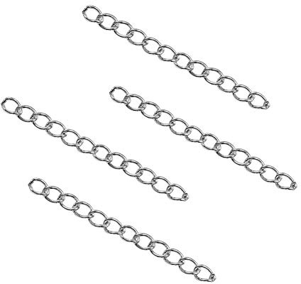 DanLingJewelry 200Pcs Stainless Steel Necklace Bracelet Extender Chain Length 1.57 Inch for Jewellery Making