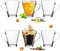 PLATINUX Kaffeegläser mit Griff Set 6-Teilig 320ml (max. 420ml) aus Glas Latte Macchiato Teeglas Cappuccino