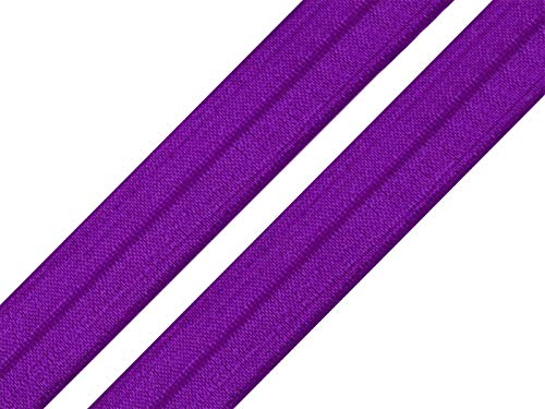 maDDma 1m Falzgummi 20mm Faltgummi elastisches Einfassband Schrägband Saumband Farbwahl, Farbe:lila