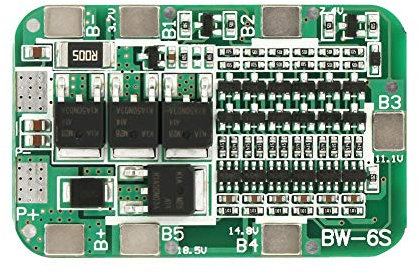Oumefar 6S 22V/24V Li-ion Cell PCB Battery Protection Board 15A Lithium Battery Protection Board for 6 Series 3.7V 18650 Li-ion Cell