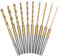 Mini Twist Drill Bits Set - 10Pcs 0.6mm-2.2mm Micro Wood Drill Bit 2.35 Shank Titanium Coated HSS Engraving Drill Bits Hole Drilling Tool for DIY Resin, Beads, Jewelry (10)