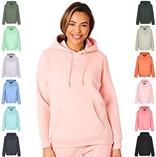 Light & Shade LSLSWT005 Super Soft Touch Loungewear Kapuzen-Sweatshirt-Oberteil für Damen, Rose, XL